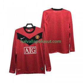 Jalkapallo Pelipaidat/Peliasut Manchester United 2009 2010 Retro Kotipaita Pitkähihainen